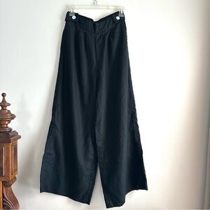 Free The Label • Monaco 100% Linen Black Wide Leg Pant